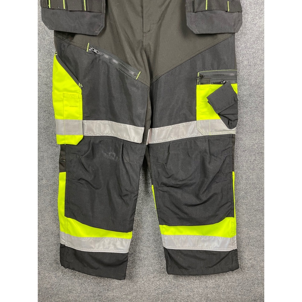 Blaklader Work Pants Mens 40x30 Black Yellow New Hi-Vis 1608 Holster Pocket - Picture 8 of 15